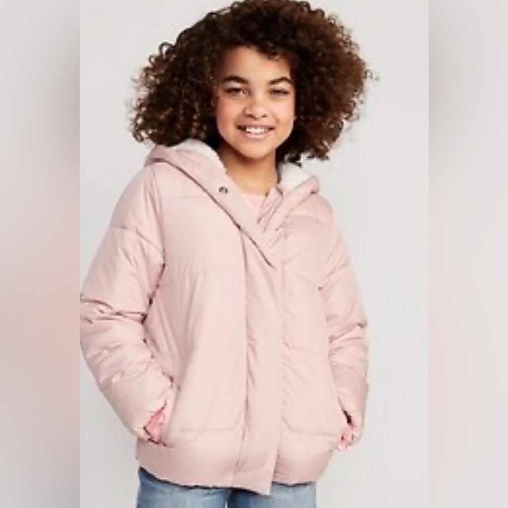Old Navy Light Pink Puffer Jacket for Kids